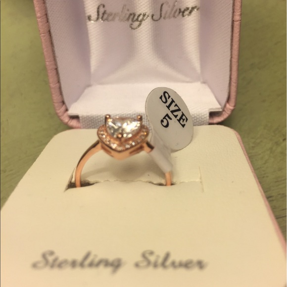 NWT Sterling Silver Ring Rose Gold. Size 5 - Picture 6 of 8